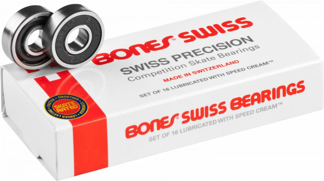 Подшипники для скейтборда Bones Swiss 8mm 16 Packs купить в Boardshop №1