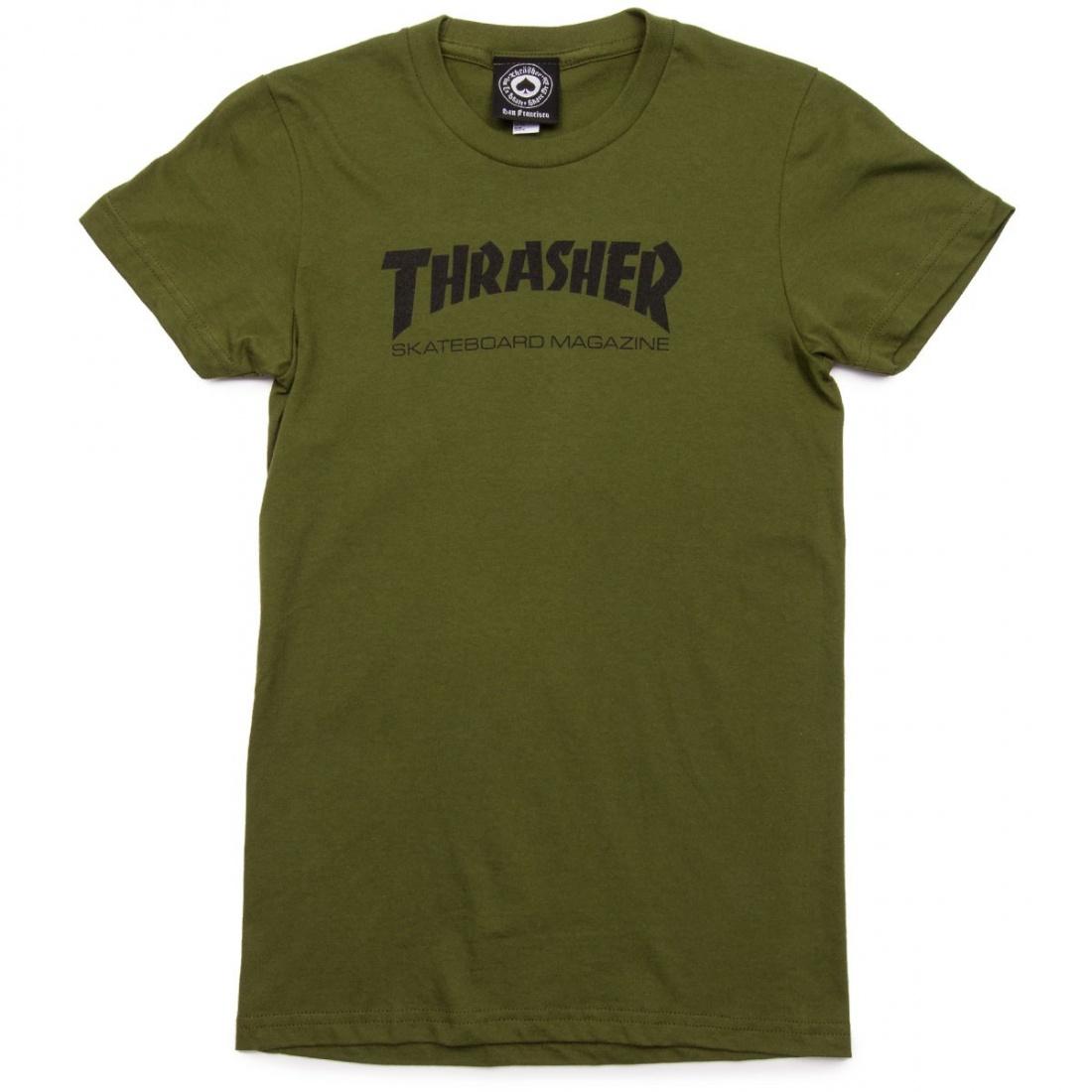 Футболка Girls Thrasher Mag Logo Short Sleeve Зеленая